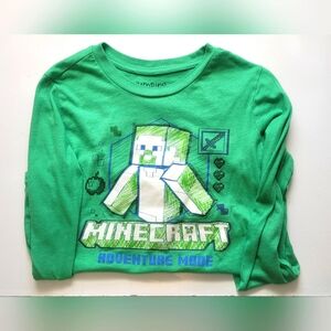 Green Kids Minecraft Shirt Jumping Beans Size 7